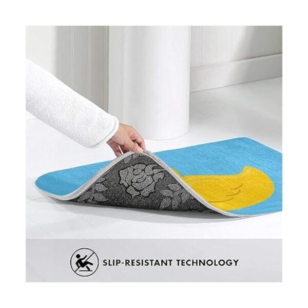 Alfombra de baño de goma azul pato de color amarillo