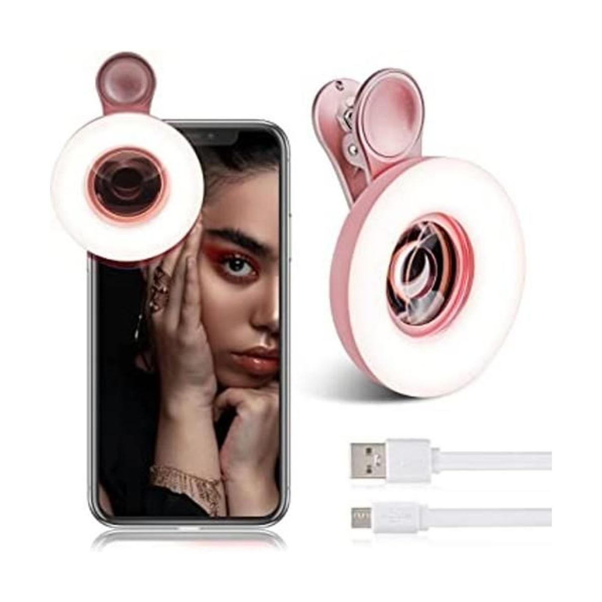 Lente macro para iPhone y Android con mini anillo de luz