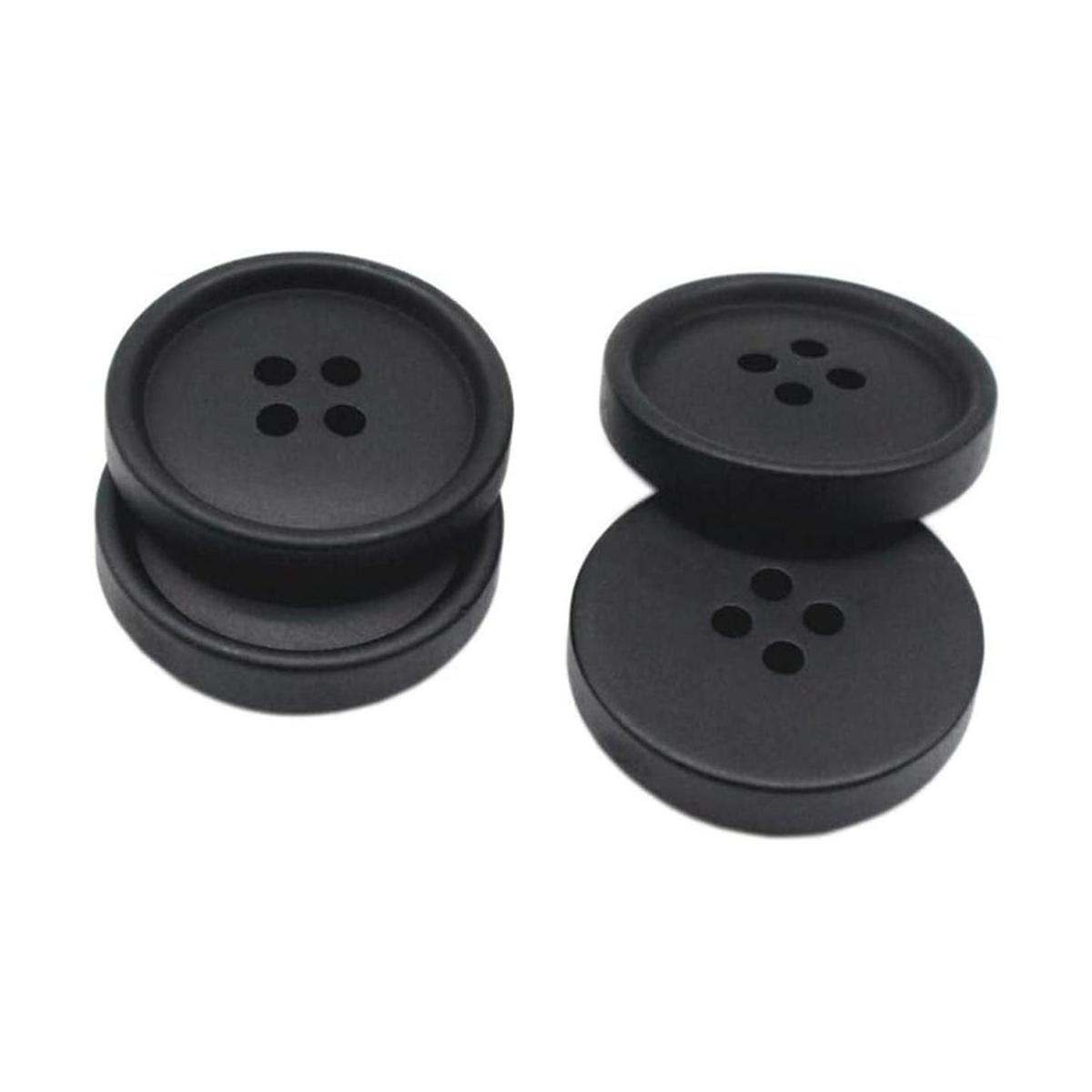 YaHoGa 50 botones negros grandes de resina de 1 pulgada y