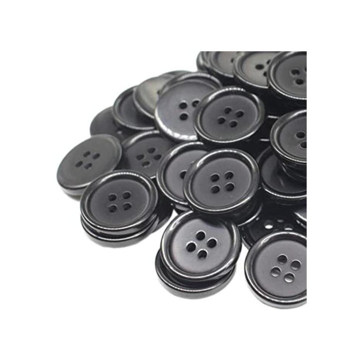 YaHoGa 40 botones de resina negra de 1 15 pulgadas 1.181
