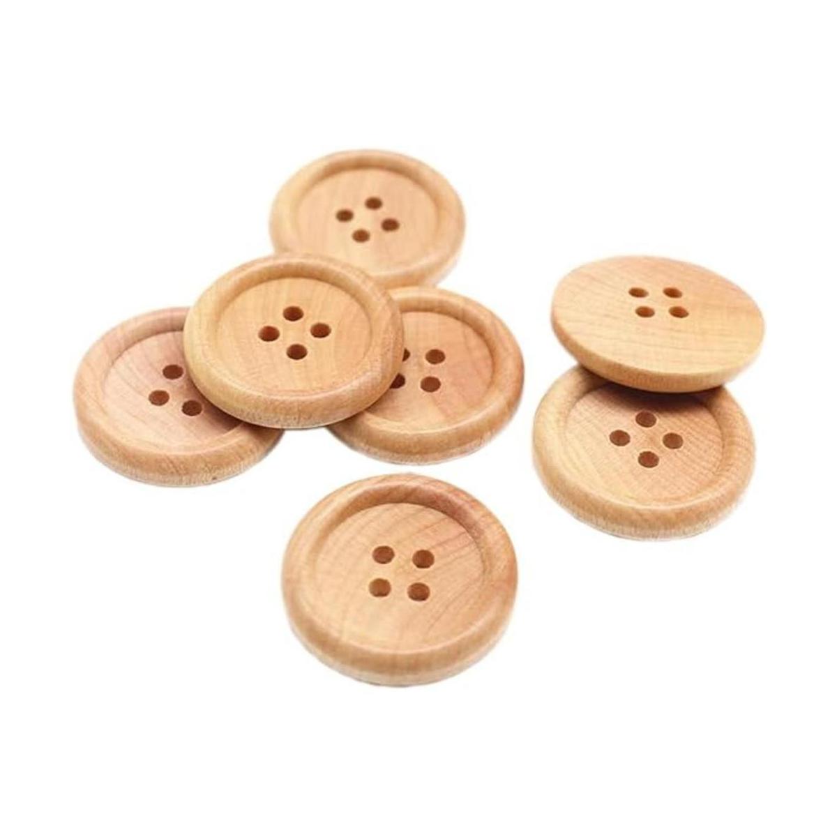 YaHoGa 30 botones de madera de 0.984 in 1 pulgada