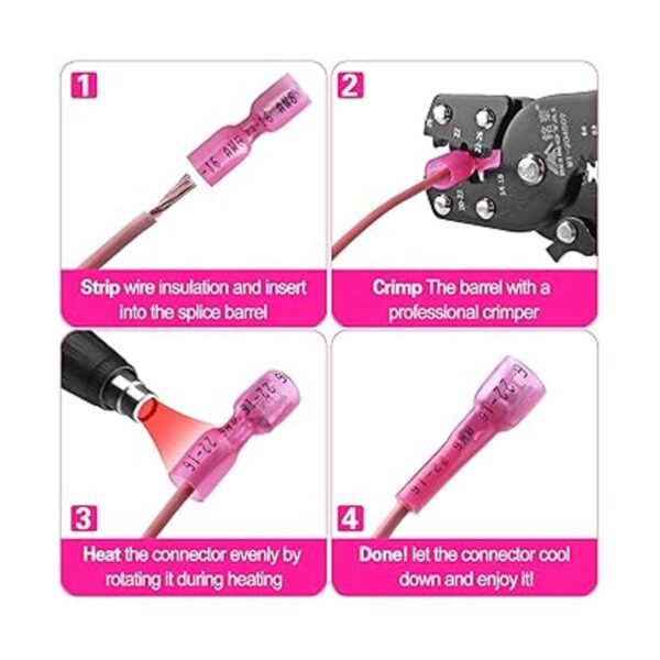 100 PCS 2216 AWG Waterproof Heat Shrink Quick Disconnect_2