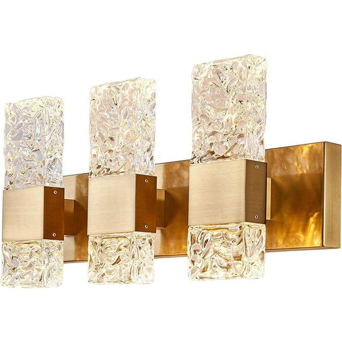 Luces LED de cristal dorado para baño modernas lámparas