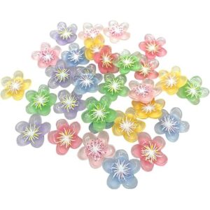 30 dijes de resina de cabujones de flores mezcla de