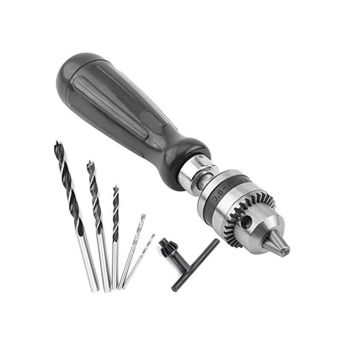 YYGJ Juego de brocas manuales 7 en 1 con llave de