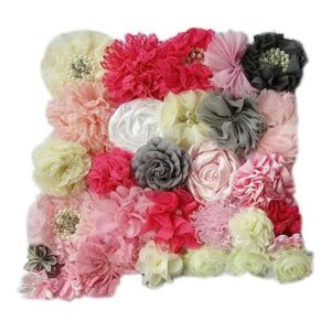 YYCRAFT 40 flores de gasa artesanales flores de pelo_1