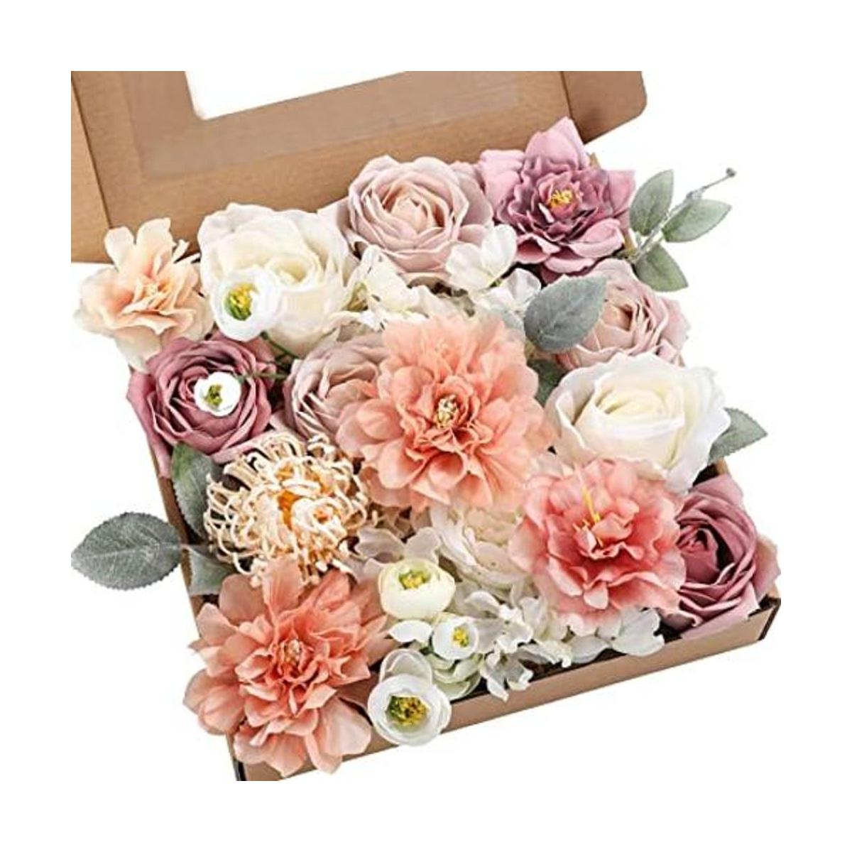 YYHUAWU Juego combinado de flores artificiales con tallos