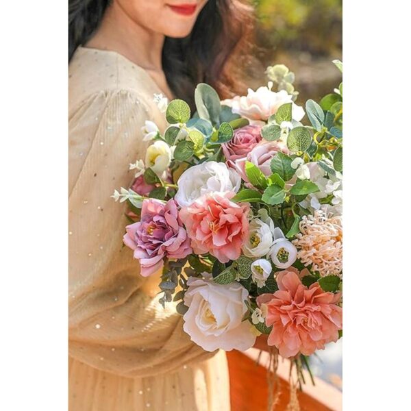 YYHUAWU Juego combinado de flores artificiales con tallos_5