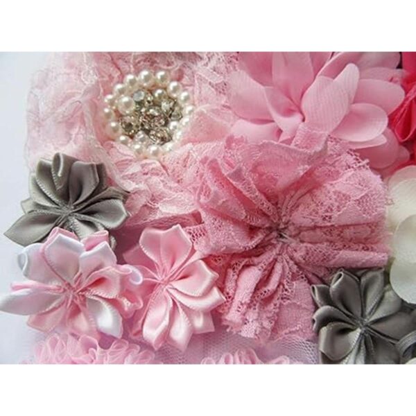 YYCRAFT 40 flores de gasa artesanales flores de pelo_3