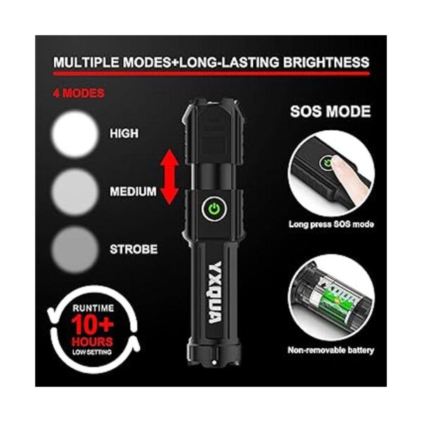 Paquete de 2 linternas recargables por USB pequeñas y_2