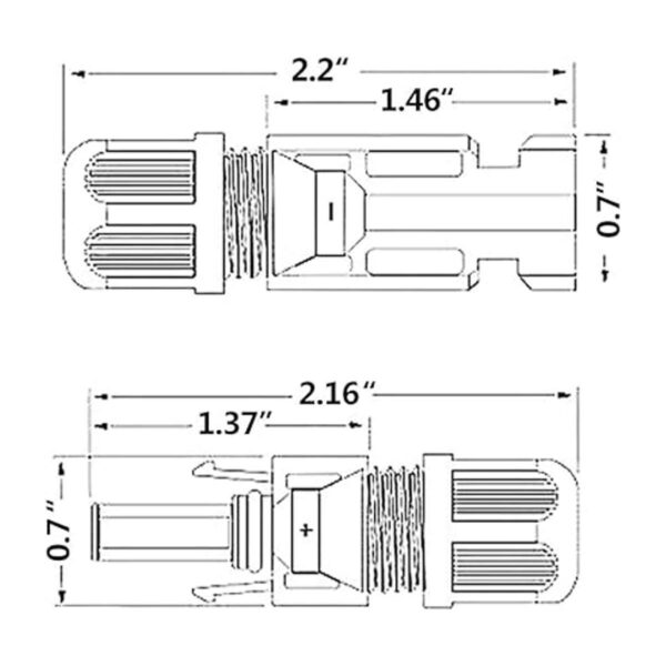 YXGOOD Conectores solares MC4 machohembra IP67