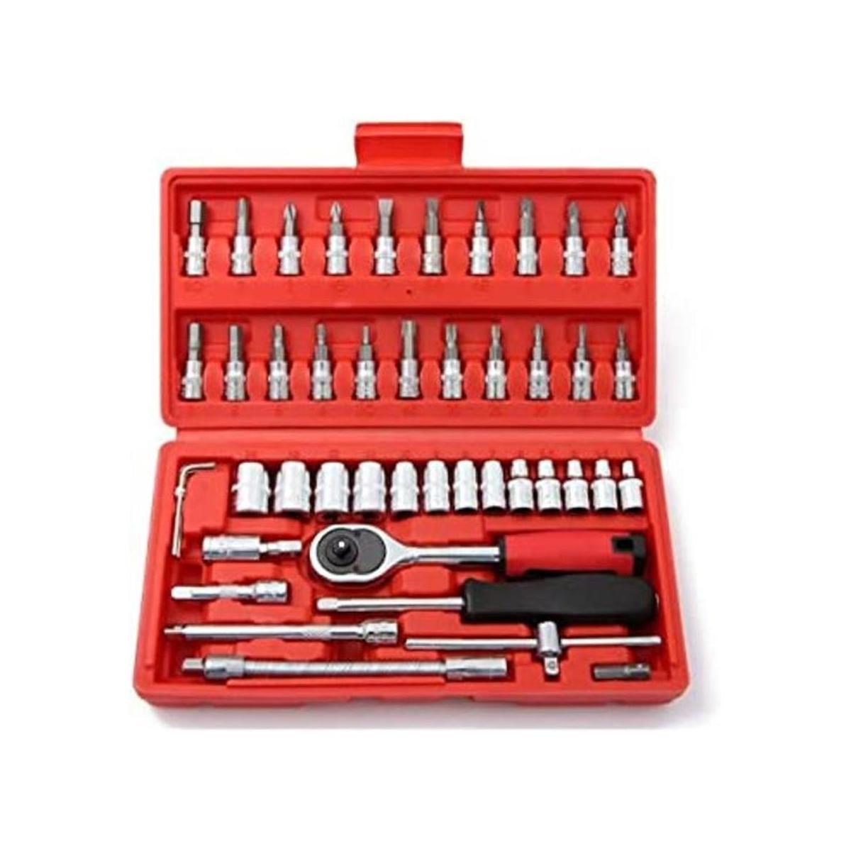 Kit de herramientas mecánicas de 46 piezas de 14 pulgadas