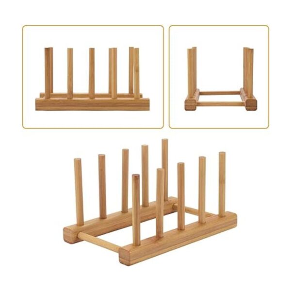 Escurridor de platos de madera de bambú para escurridor de