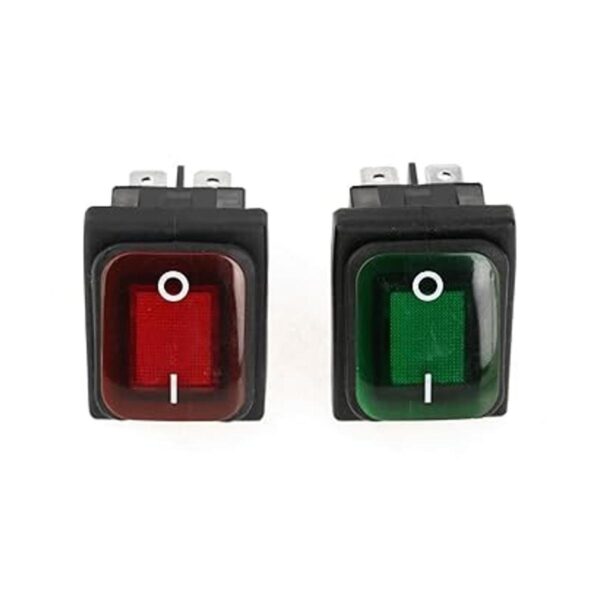 Interruptor basculante DPST de luz roja y verde a presión_3