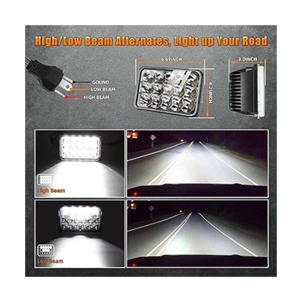 Faros LED de 4 x 6 pulgadas aprobados por el DOT 4 piezas_4
