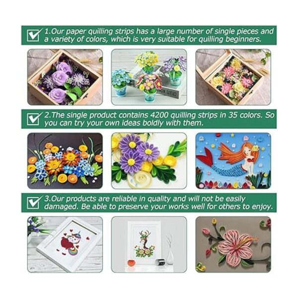 QTLCOHD 35 colores 4200 tiras de papel de quilling de