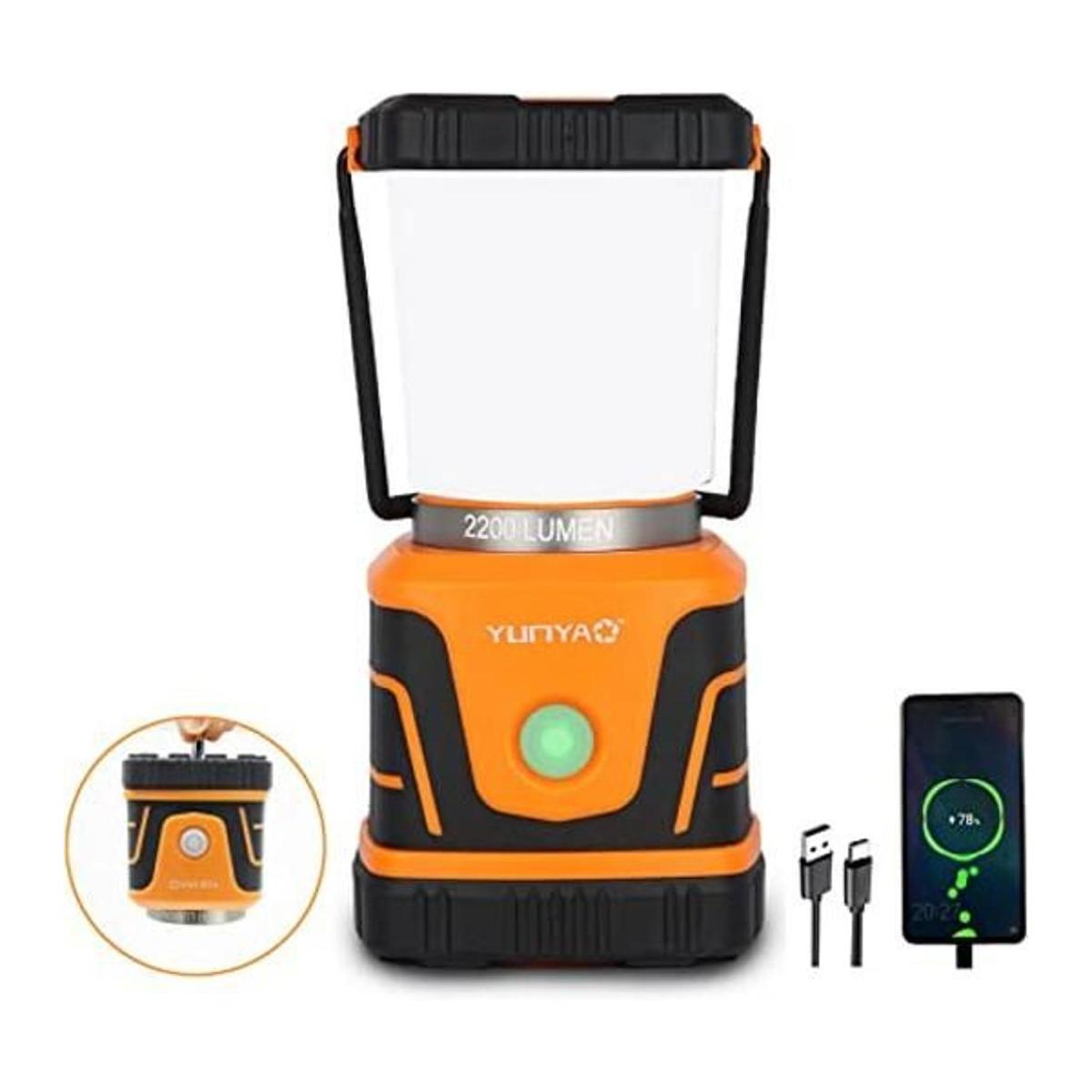 Linterna de camping recargable de 2200 lúmenes linterna