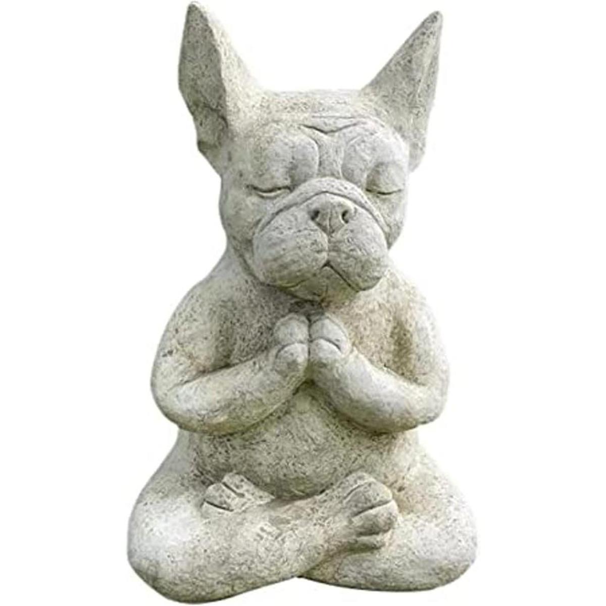 YWHWLX Estatua de resina para perros de meditación de