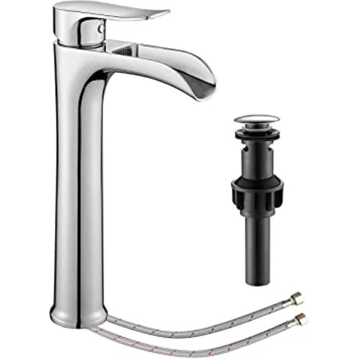 YUNDOOM Grifo de baño cromado para lavabo de baño con un