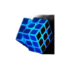 Cubo de velocidad fluorescente azul de 3 x 3 pulgadas que_1