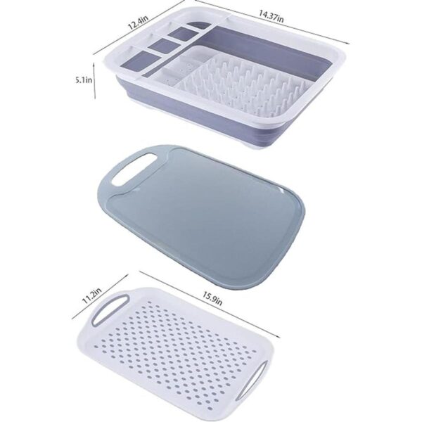 Estante de secado de platos plegable y escurridor de_2