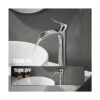 YUNDOOM Grifo de baño cromado para lavabo de baño con un_4