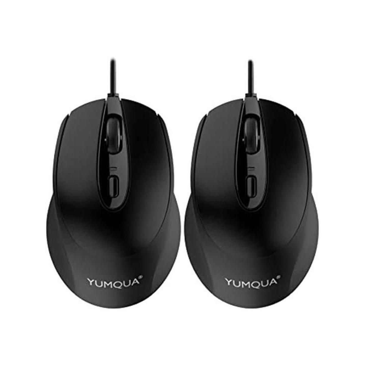 YUMQUA Ratón silencioso G222 con cable 2 unidades ratón