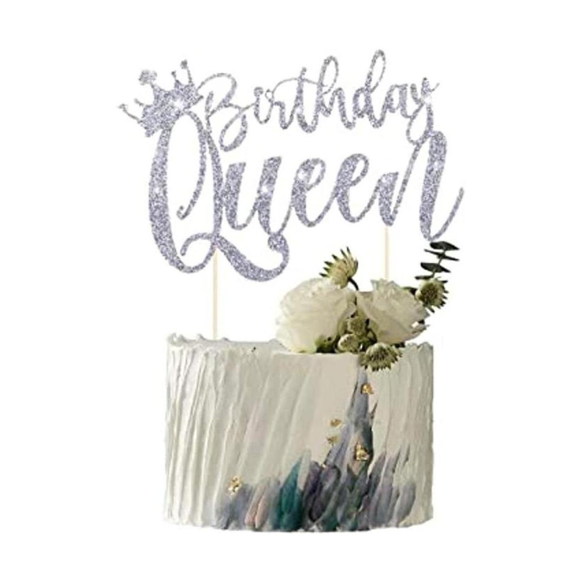 YUINYO Decoración de pastel de cumpleaños con purpurina