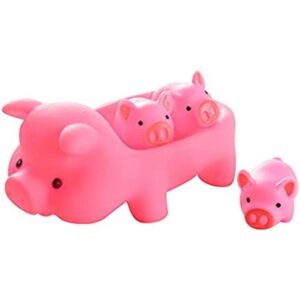 Juguetes de baño para bebé 4 unidades cerdo rosa de_1
