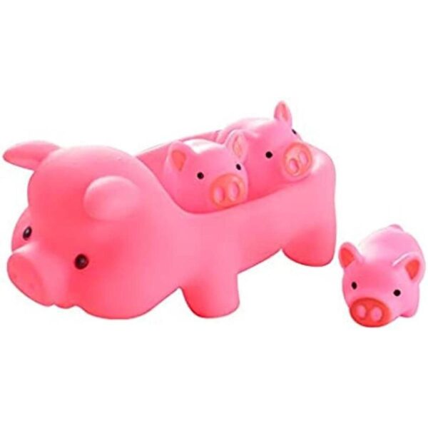 Juguetes de baño para bebé 4 unidades cerdo rosa de_1