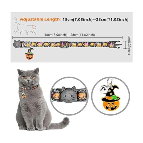 YUEPET 3 collares para gatos con campana calavera