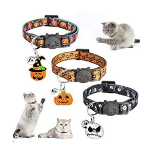 YUEPET 3 collares para gatos con campana calavera