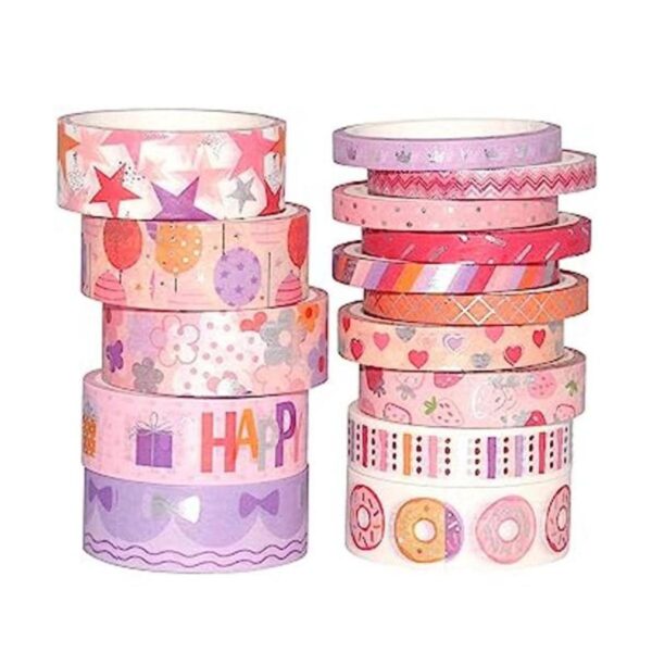 YUBX Juego de 15 rollos de cinta adhesiva decorativa para_1