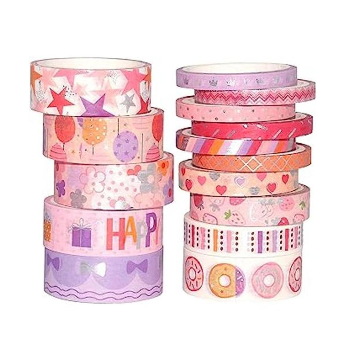 YUBX Juego de 15 rollos de cinta adhesiva decorativa para
