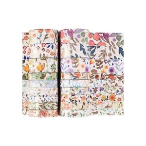 YUBX Juego de 18 rollos de cinta washi floral dorada VSCO_1