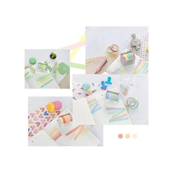 YUBX Juego de cintas Washi de colores lisos cintas_5