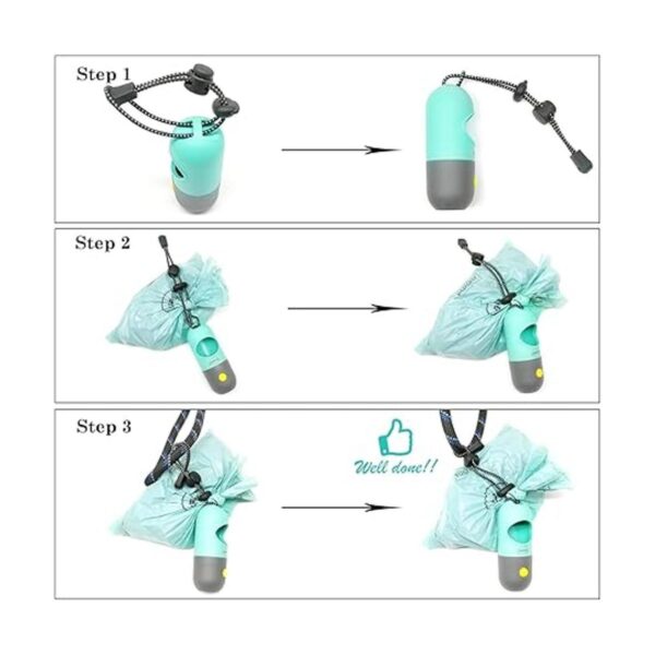 Soporte para bolsas de excremento de perro con linterna_4
