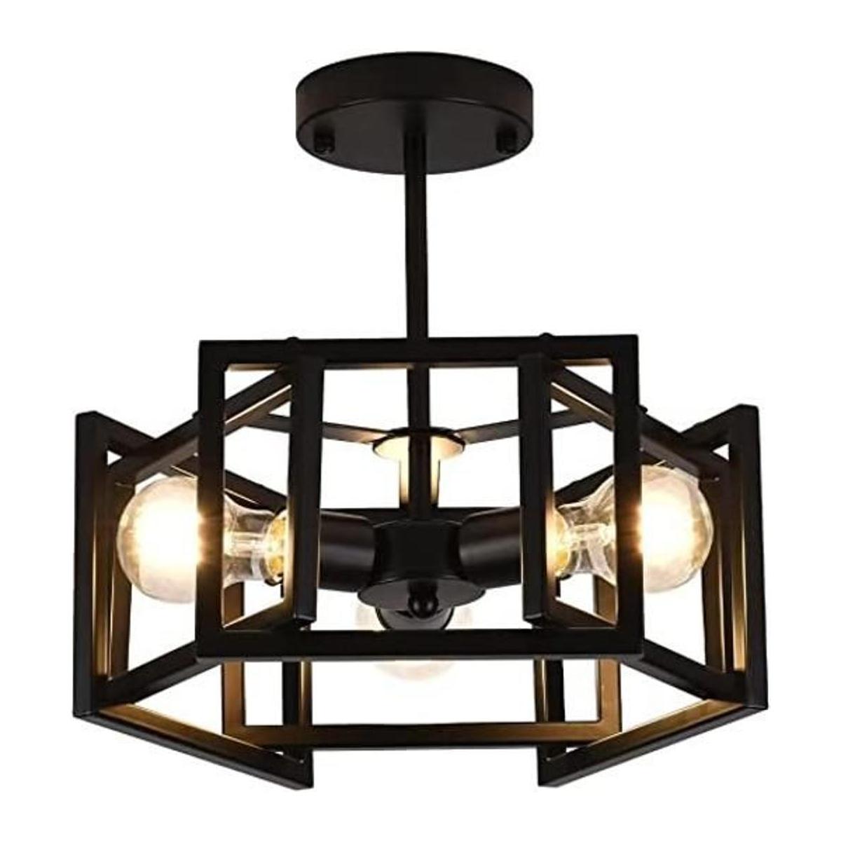 Lámpara de techo industrial de 3 luces montaje