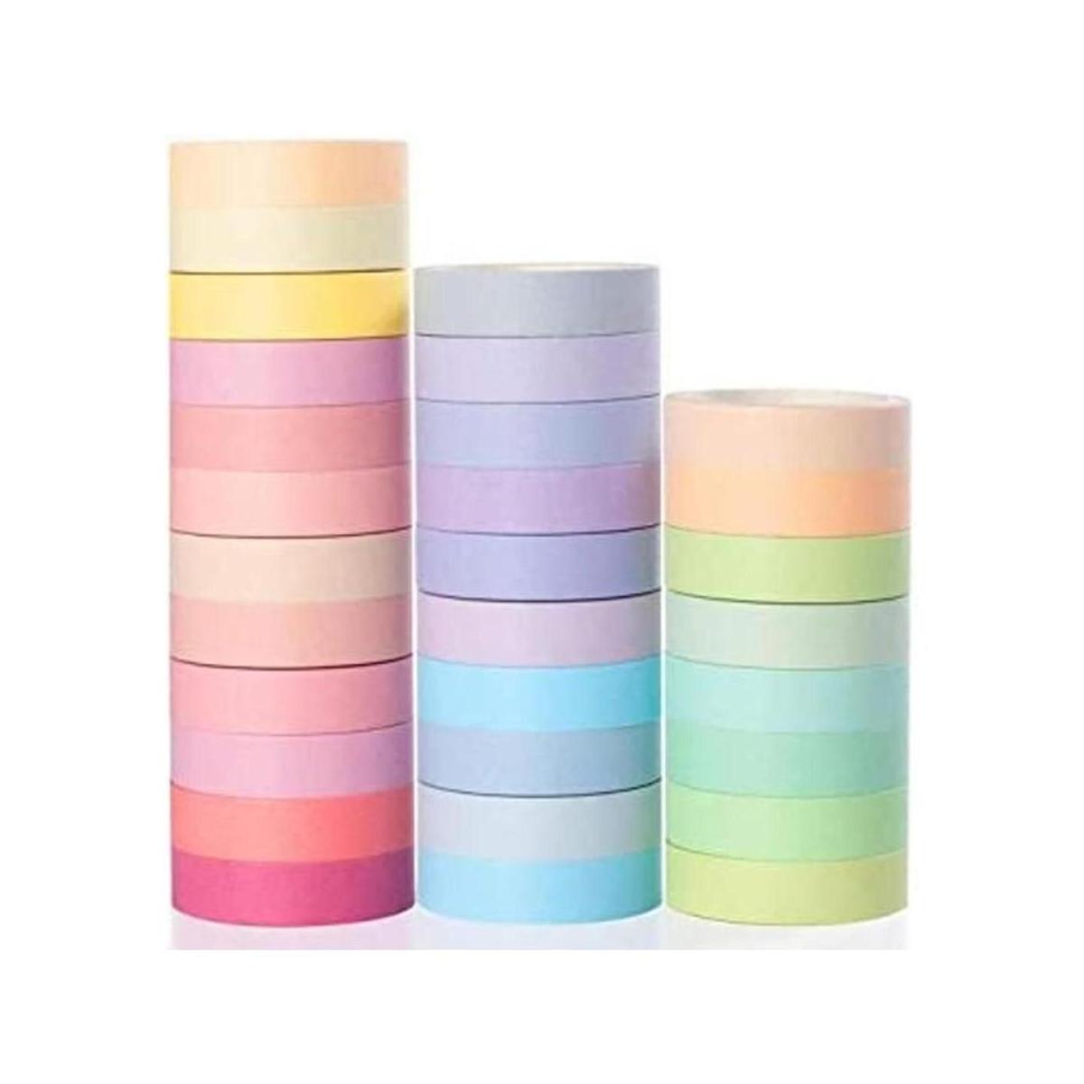 YUBX Juego de cintas Washi de colores lisos cintas