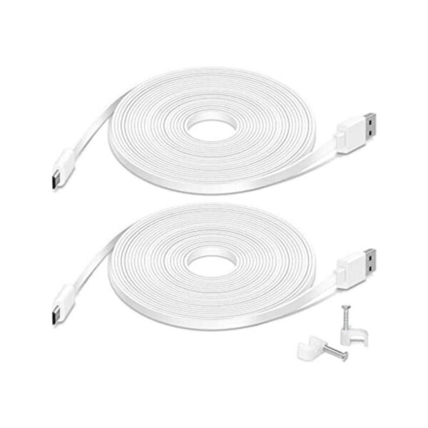 Paquete de 2 cables de extensión de alimentación planos de