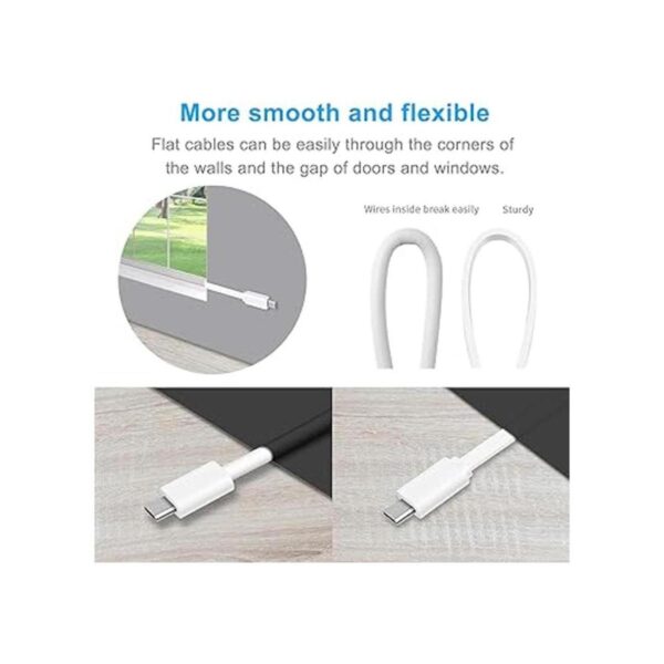 Paquete de 2 cables de extensión de alimentación planos de