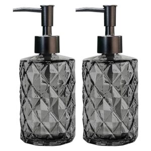 Juego de 2 dispensadores de jabón de vidrio para baño