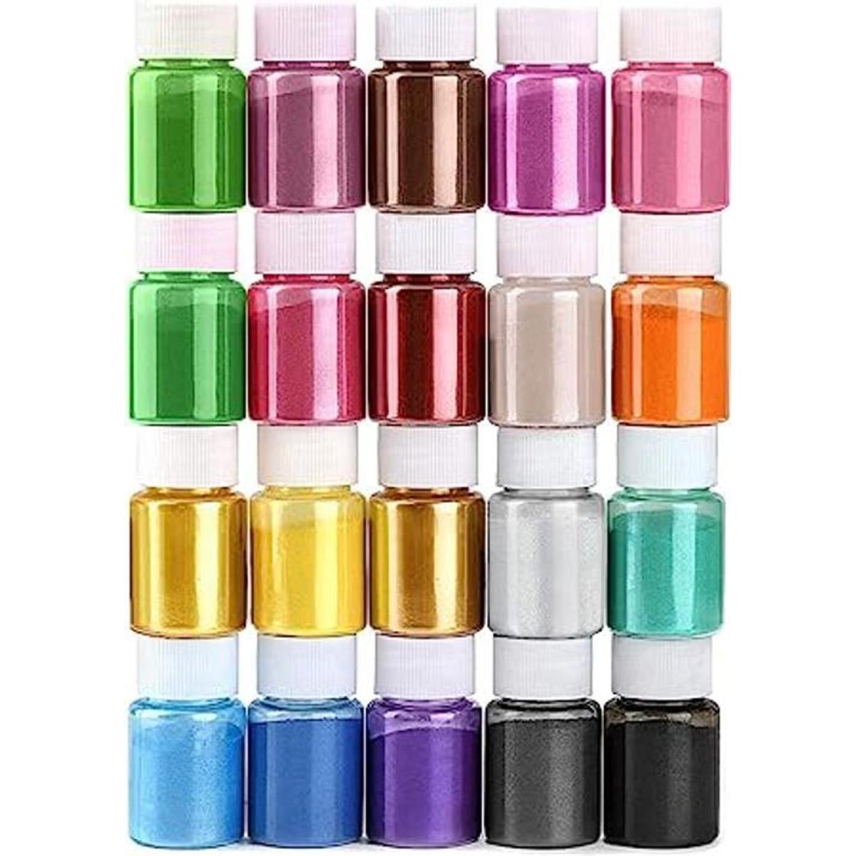 YSMNDE Pigmento de resina en polvo de mica 20 colores