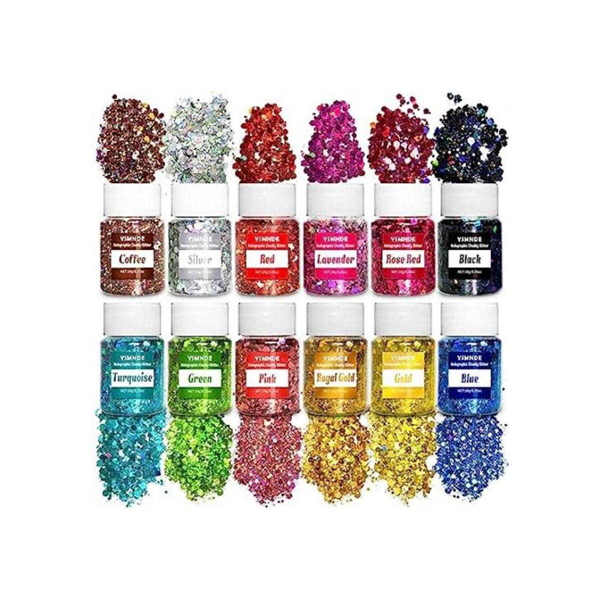 YSMNDE Brillantina gruesa holográfica 4.23 oz purpurina