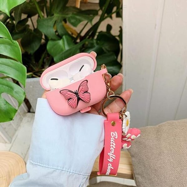 YQG Butterfly AirPods Pro Funda de silicona a prueba de