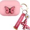 YQG Butterfly AirPods Pro Funda de silicona a prueba de