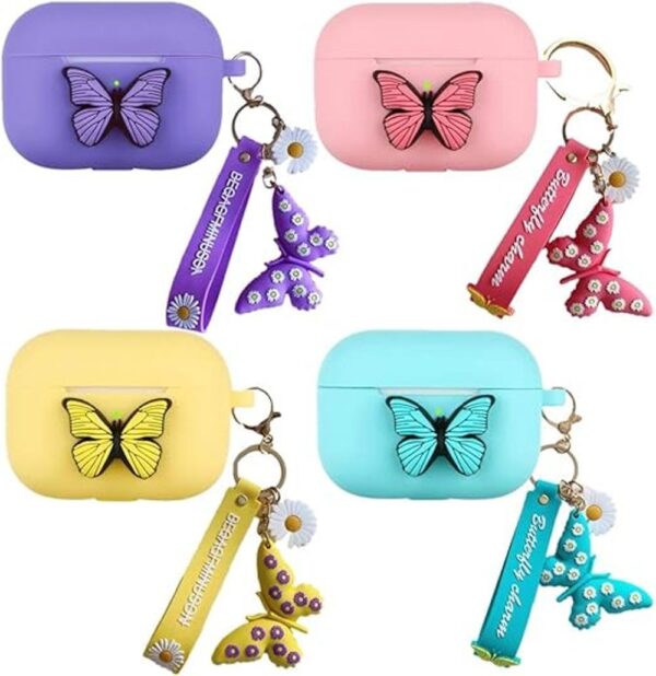 YQG Butterfly AirPods Pro Funda de silicona a prueba de