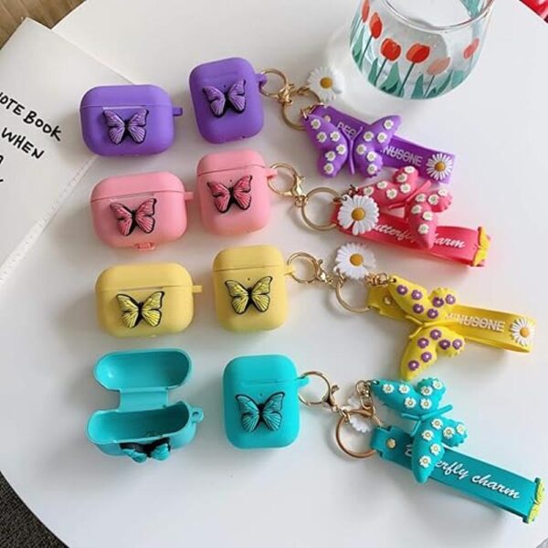YQG Butterfly AirPods Pro Funda de silicona a prueba de