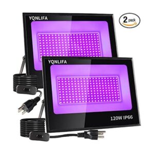YQNLIFA Paquete de 2 luces LED negras de 120 W luz de_1
