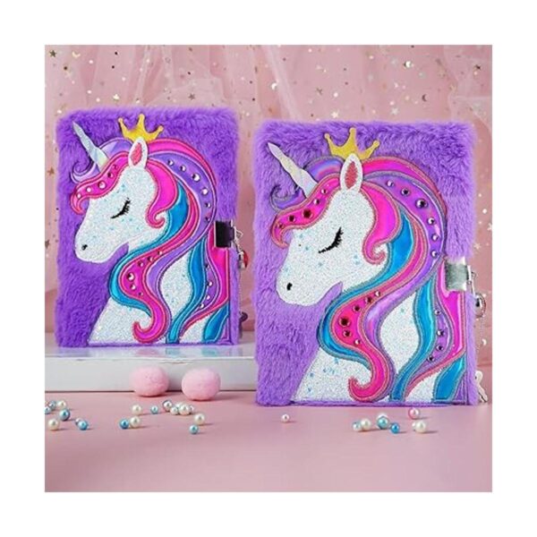 Diario de unicornio para niñas con candado y llaves_2